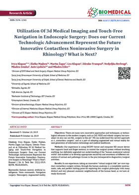 Utilization Of 3d Medical Imaging and Touch-Free Navigation in Endoscopic Surgery